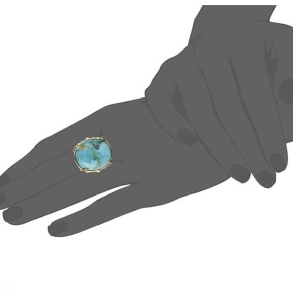 Barse THAI Signed Jubilee Turquoise‎ Round Thick Bronze Band Ring Sz 8.25 - Picture 2 of 11